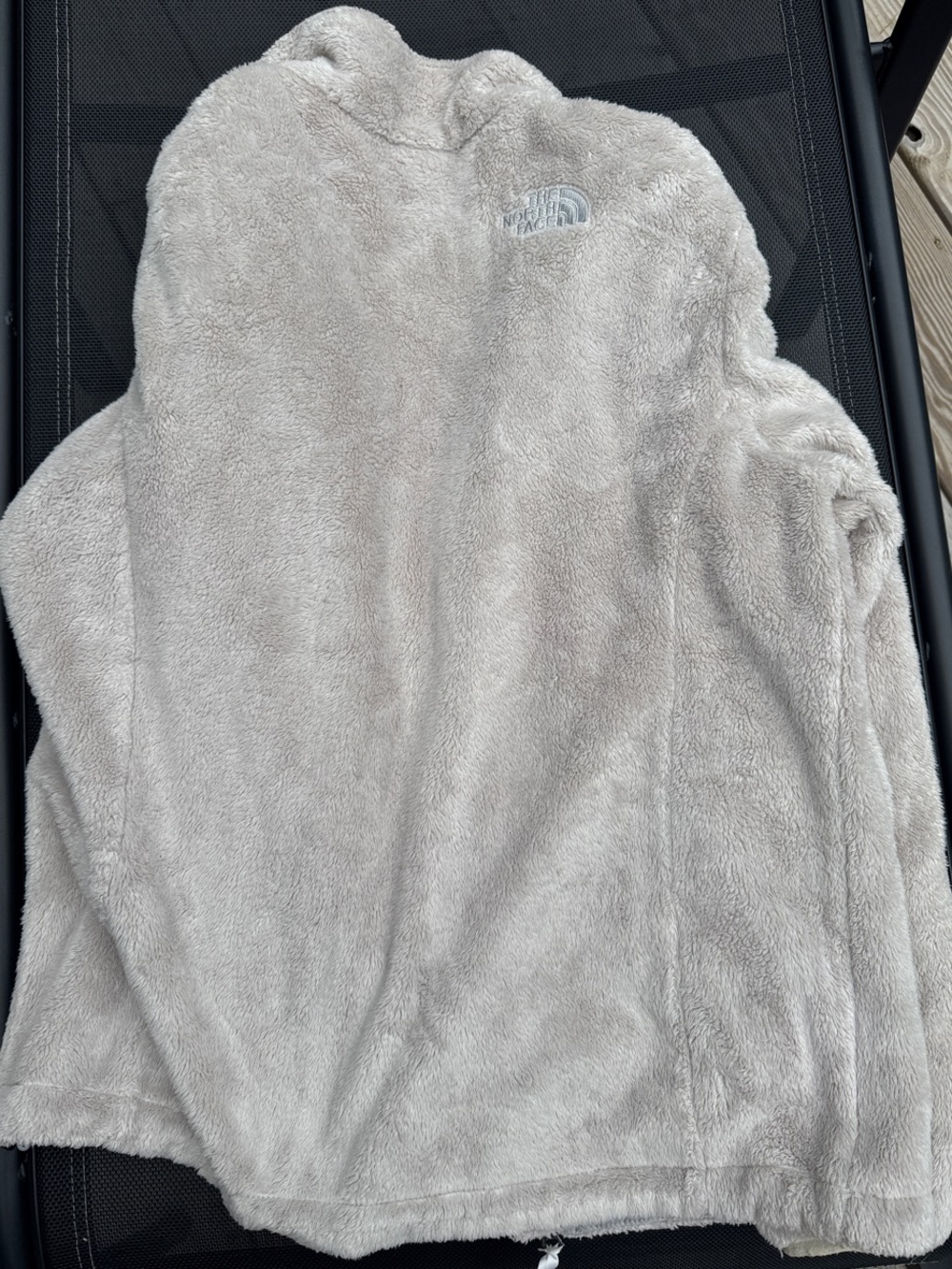 The North Face Women's Light Beige Teddy Fleece Full-Zip Jacket - Picture 4 of 5
